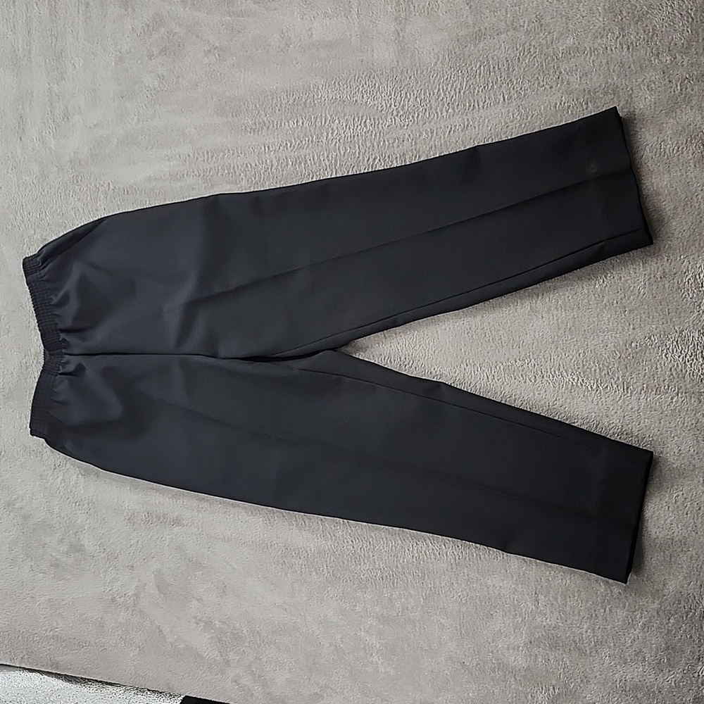 Vintage 24K Black Pants Women's 8 Pull On Elastic Waist Made In Canada Pocket